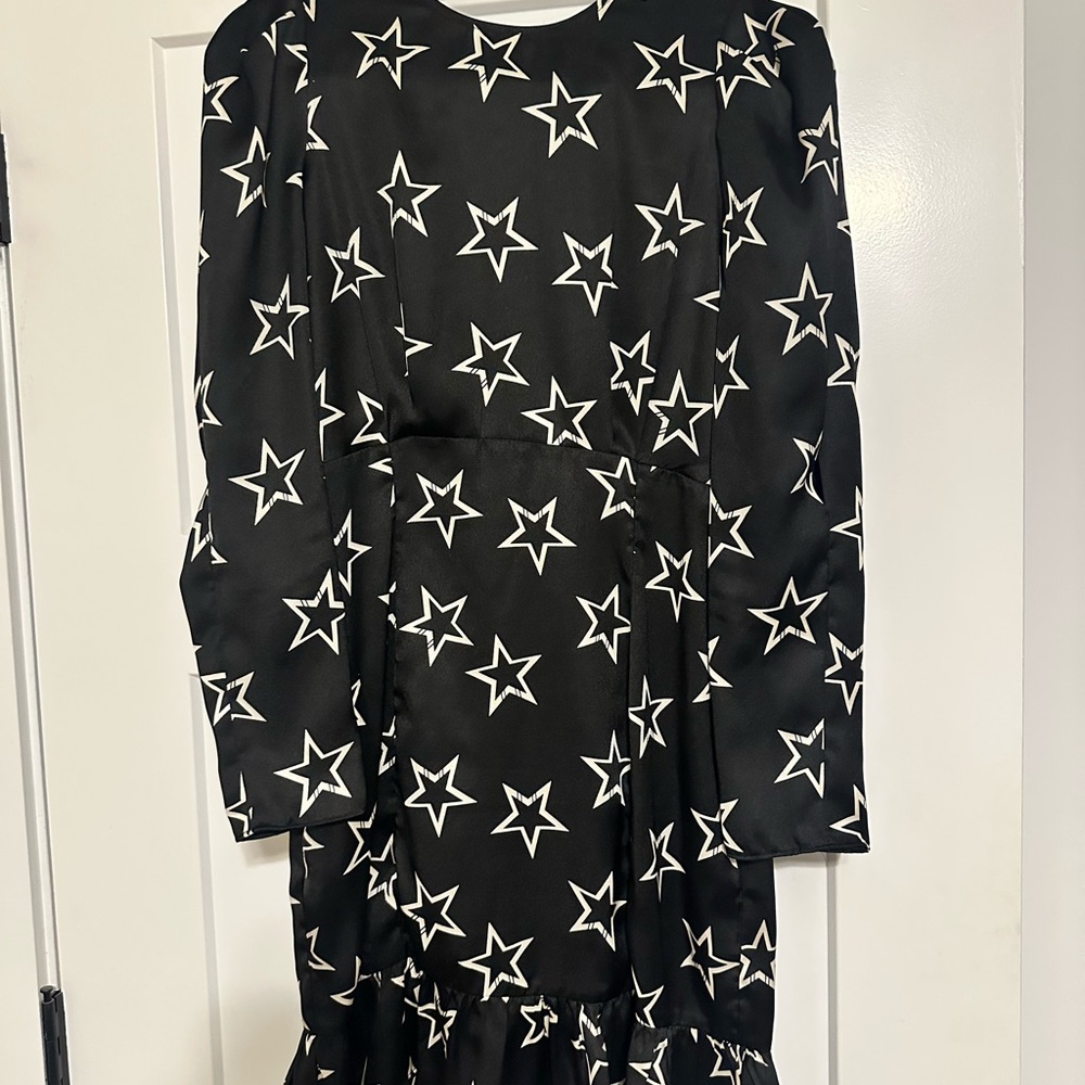 River Island Black Dress with White Star Design